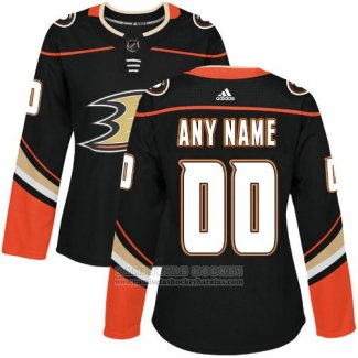 Camiseta Hockey Mujer Anaheim Ducks Primera Personalizada Negro