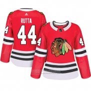 Camiseta Hockey Mujer Chicago Blackhawks 44 Jan Rutta Adizero Jugador Primera Rojo