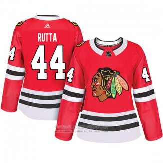 Camiseta Hockey Mujer Chicago Blackhawks 44 Jan Rutta Adizero Jugador Primera Rojo