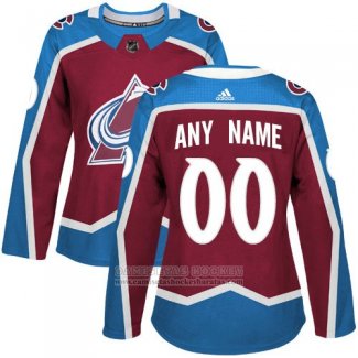 Camiseta Hockey Mujer Colorado Avalanche Primera Personalizada Rojo