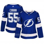 Camiseta Hockey Mujer Tampa Bay Lightning 55 Braydon Coburn Primera Adizero Jugador Azul