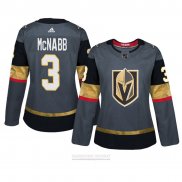 Camiseta Hockey Mujer Vegas Golden Knights 3 Brayden Mcnabb Primera Adizero Gris