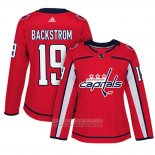 Camiseta Hockey Mujer Washington Capitals 19 Nicklas Backstrom Adizero Jugador Primera Rojo