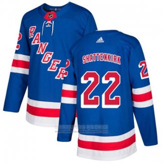 Camiseta Hockey New York Rangers 22 Kevin Shattenkirk Azul Primera Autentico Stitched