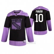 Camiseta Hockey New York Rangers Artemi Panarin 2019 Fights Cancer Practice Negro