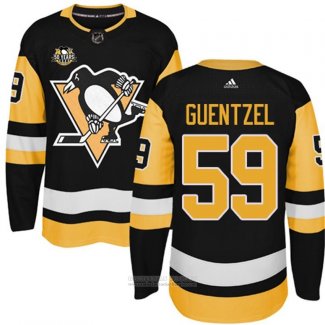 Camiseta Hockey Nino Pittsburgh Penguins 59 Jake Guentzel Negro 50 Aniversario Primera Premier