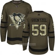 Camiseta Hockey Pittsburgh Penguins 59 Jake Guentzel Salute To Service 2018 Verde