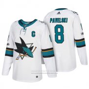 Camiseta Hockey San Jose Sharks 8 Joe Pavelski 2018 Blanco