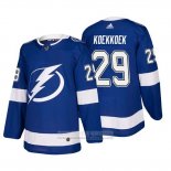 Camiseta Hockey Tampa Bay Lightning Slater Koekkoek Primera Autentico Jugador Azul