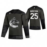 Camiseta Hockey Vancouver Canucks Jacob Markstrom 2019 Dia De Los Veteranos Camuflaje