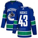 Camiseta Hockey Vancouver Canucks Quinn Hughes Primera Autentico Azul