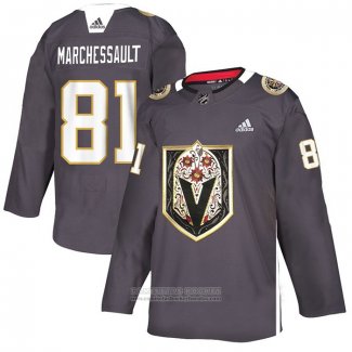 Camiseta Hockey Vegas Golden Knights Jonathan Marchessault Dia De Los Muertos Gris