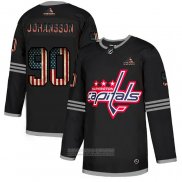 Camiseta Hockey Washington Capitals Johansson 2020 USA Flag Negro Rojo